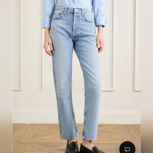 AGoldE 90's Pinch Waist Cropped High Waist Straight Leg Jean Size 27